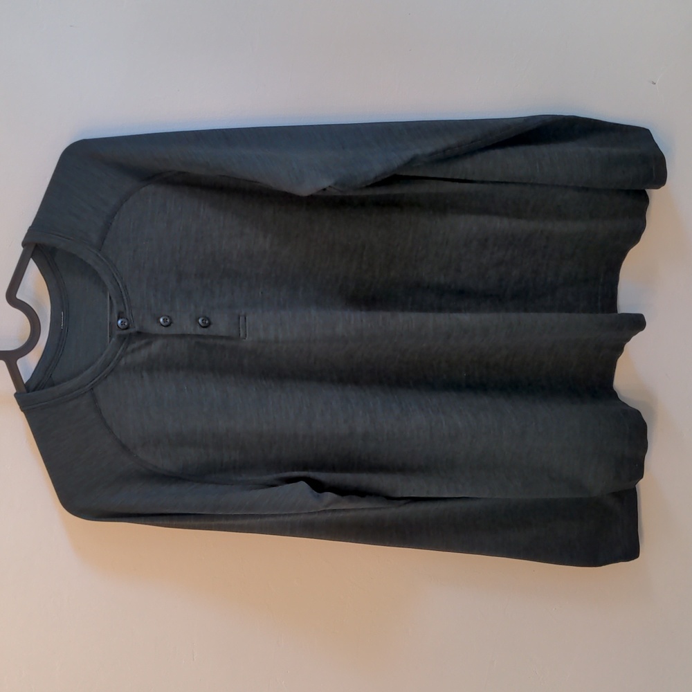 Lululemon Metal Vent Tech Forest Green Henley / Raglan Athletic Long Sleeve